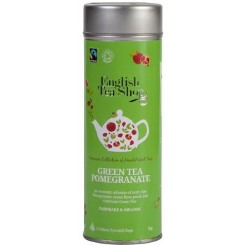 English Tea Shop ZELENÝ ČAJ S GRANÁTOVÝM JABLKEM BIO A FAIRTRADE 15 čajových pyramidek