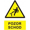 Piktogram Pozor schod | Samolepka, A5