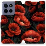 Mobiwear Flipové Motorola Moto G86 5G VP45S Temné červené květy – Zboží Živě