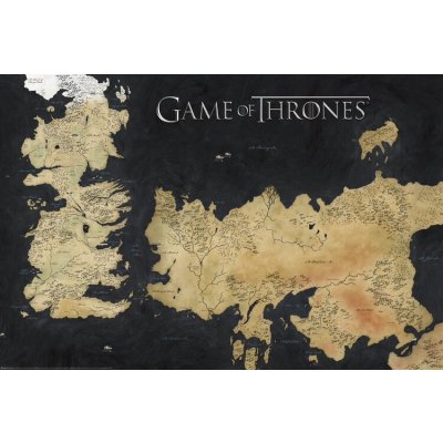 Plakát, Obraz - Game of Thrones - Westeros Map, (120 x 80 cm) – Zboží Mobilmania