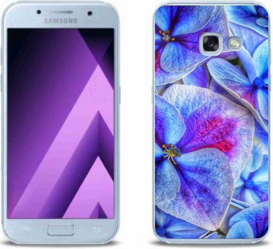 Pouzdro mmCase Gelové Samsung Galaxy A3 2017 - modré květy 1