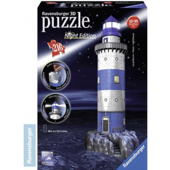 Ravensburger 3D puzzle svítící Maják v příboji Noční edice 216 ks