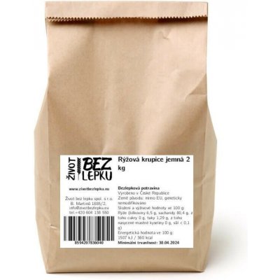 Život bez lepku Rýžová krupice jemná 2 kg – Zboží Dáma