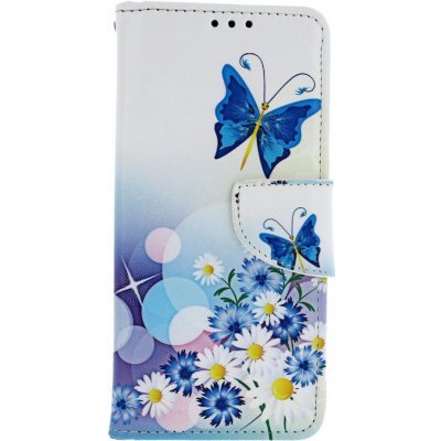 Pouzdro TopQ Xiaomi Redmi Note 8T knížkové Bílé s motýlkem