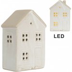 Béžový keramický svítící LED domek - 8*5*12 cm - Clayre & Eef – Hledejceny.cz