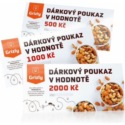 GRIZLY Dárkový tištěný poukaz 500 Kč – Zboží Mobilmania