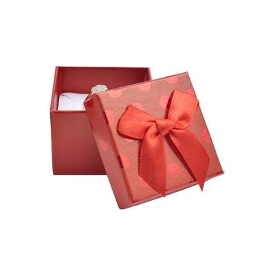 Šperky4U na prsten/náušnice červená s lesklými puntíky KR0301-R – Zboží Dáma