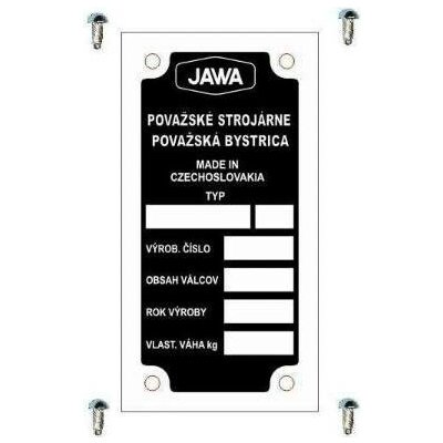 Výrobní štítek s nýty ,,JAWA, BABETTA 228, 206, 207 *MOTOMAX | Zboží Auto