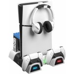 Froggiex FX-P5-C4-W PS5, PS5 Slim Multifunctional Cooling Stand + Headset holder – Zboží Živě
