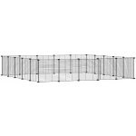 vidaXL 20panelová ohrádka pro zvířata s dvířky černá 35 x 35 cm ocel – Zboží Dáma