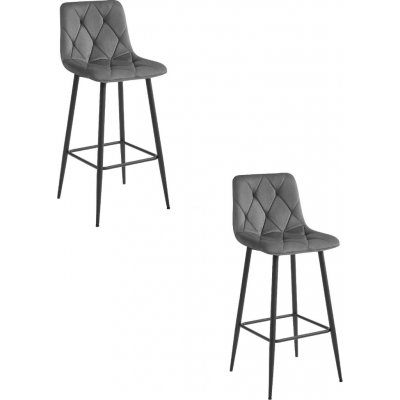 Leobert NADO tmavě šedý samet / černé nohy 2 ks – Zboží Dáma