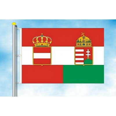 LIBEA, s.r.o. Rakousko-Uherská obchodní vlajka z let 1869-1918 Rozměr: 30×45 cm, Uchycení: Karabiny na stožár – Hledejceny.cz