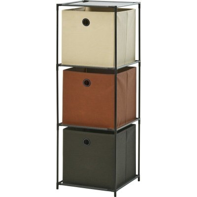 HOMESTYLING Úložný regál 3 patra s boxy textilní 102 cm KO-C80653210 – Hledejceny.cz