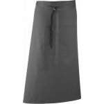 Premier Workwear Keprová dlouhá barmanská zástěra s velkou kapsou šedá tmavá Pantone 431 90x80cm PW158 – Hledejceny.cz