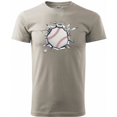 Baseball míč v triku klasické pánské triko Ledově šedá – Zboží Mobilmania