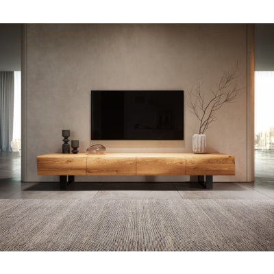 Delife New Live Edge 200 cm 4 dvířka tenká podnož kovová – Zboží Mobilmania