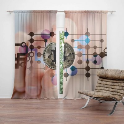 Sablio Závěs Bitcoin: 2ks 140x250cm – Hledejceny.cz
