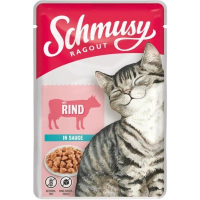 Schmusy Ragout s hovězím masem v omáčce 100 g – Hledejceny.cz