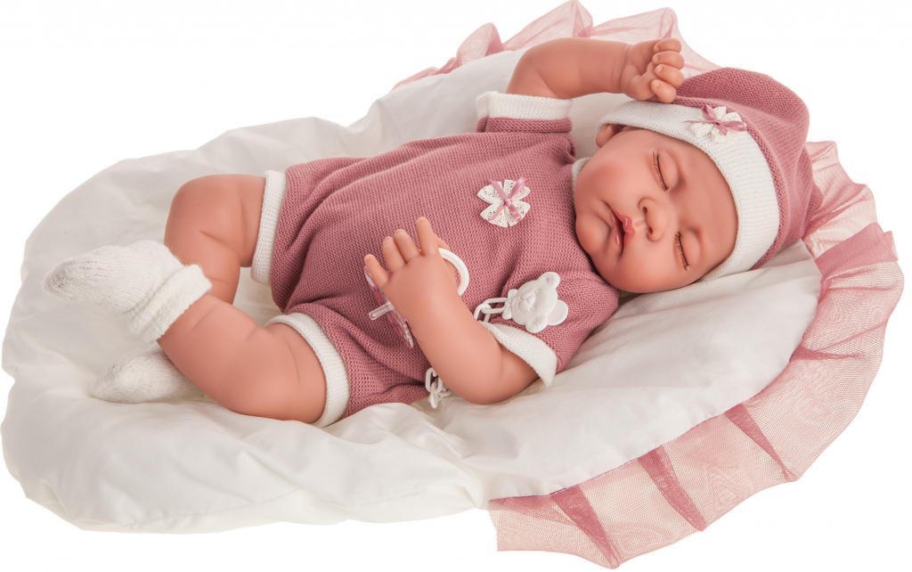 Antonio Juan Realistické miminko holčička Luna ve vlněném oblečku