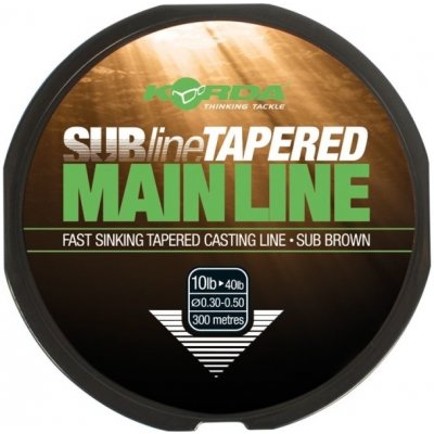 KORDA Ujímaný subline tapered hnědá 300 m 0,5 mm – Zboží Dáma