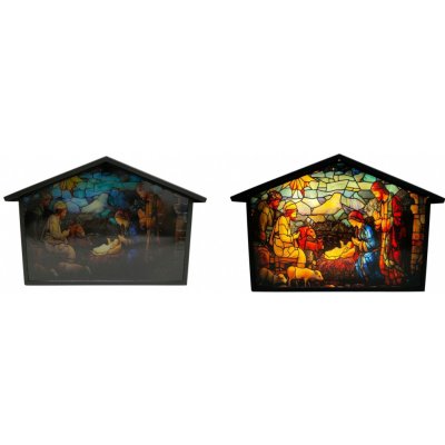 Harasim velkoobchod s. r. o. LED vitráž, kovový betlém - 25×6×19 cm – Hledejceny.cz