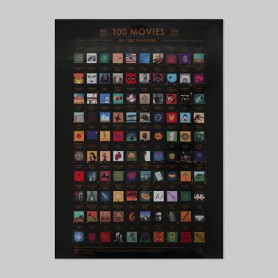 4L Stírací plakát - 100 filmů, které musíte vidět – Zboží Mobilmania