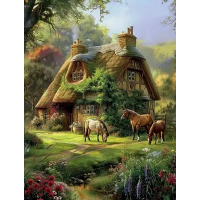 Norimpex Diamantové malování Lesní chata 30 x 40 cm – Sleviste.cz