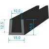 Těsnění válce 00535015 Pryžový profil tvaru "U", 15x15/10mm, 70°Sh, EPDM, -40°C/+100°C, černý