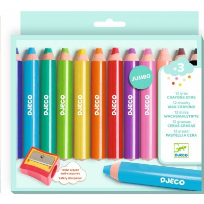 Djeco voskové pastelky silné 12 ks – Hledejceny.cz