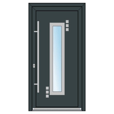 OknaDvereNaMiru.cz Vchodové plastové dveře INOX 7 antracit 90 x 200 cm – Hledejceny.cz