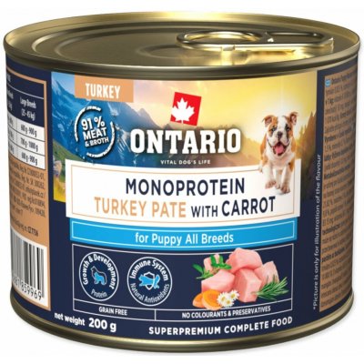 Ontario Puppy monoprotein krůtí pate s mrkví 200 g – Hledejceny.cz