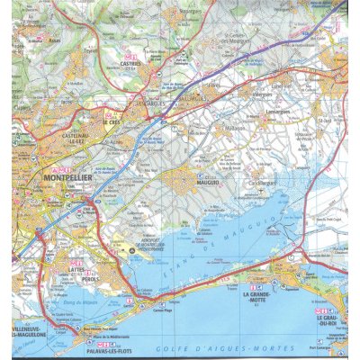 Montpellier Nimes-mapa 1:100 000-IGN 170