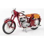 Abrex JAWA 350 PÉRÁK 1950 Tmavě Červená s brašnama 1:18 – Zboží Dáma