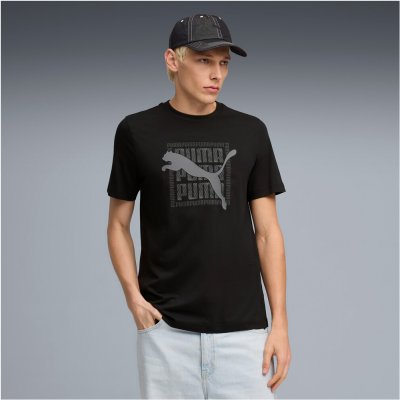 Puma Graphic Wording Tee černá šedá – Zboží Mobilmania