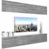 Obývací stěna Belini Premium Full Version šedý antracit Glamour Wood LED osvětlení Nexum 96