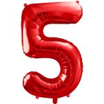 PartyDeco Fóliové číslo 5 červené 86 cm – Zboží Mobilmania