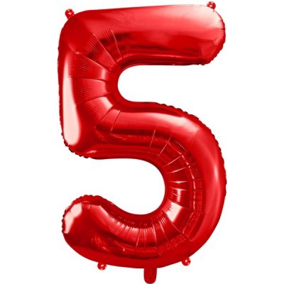 PartyDeco Fóliové číslo 5 červené 86 cm – Zboží Mobilmania