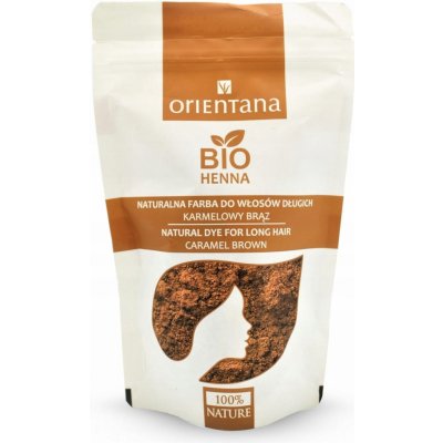 Orientana Bio Henna Natural Dye permanentní barva na vlasy Caramel Brown 100 g – Zboží Dáma