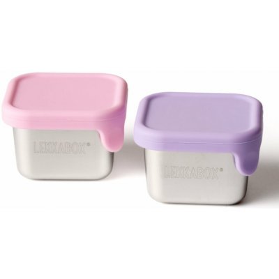 LEKKABOX Cubis nerezové mini dózy na dipy 2× 45 ml fialová/růžová – Zboží Mobilmania
