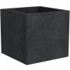 Květináč a truhlík Scheurich Květináč C-Cube 240 pr. 38 cm Stony Black