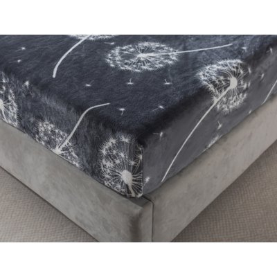 Xpose Mikroplyš prostěradlo PAMPELIŠKY Exclusive šedé 180x200 – Zboží Dáma