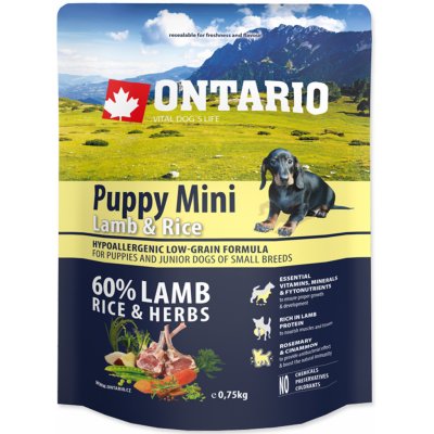 Ontario Puppy Mini Lamb & Rice 2 x 0,75 kg