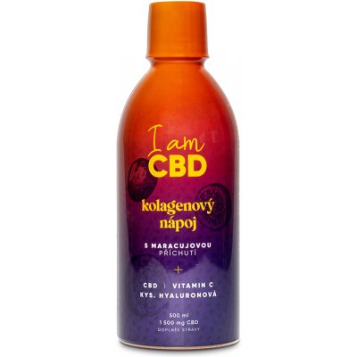 I am CBD Kolagenový nápoj s CBD, vitamínem C a kys. hyaluronovou 500ml, 30 dávek