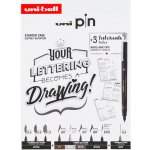 Uni pin sada Lettering dárkový box 8 linerů + shalaku mikrotužka mix barev – Zboží Dáma