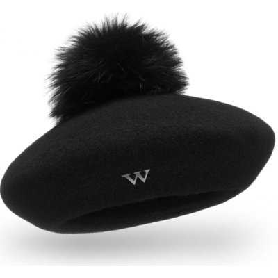 Krumlovanka dámský baret s bambulí W-0005/018 černý – Hledejceny.cz