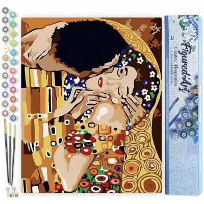 Figured ART Malování podle čísel GUSTAV KLIMT POLIBEK bez rámu 40 x 50 cm – Hledejceny.cz