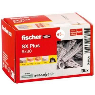 Fischer SX Plus 6x30 mm (balení 100 ks) - rozpínací hmoždinky – Zboží Mobilmania