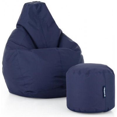 SakyPaky sedací set Hruška s taburetem tmavě modrá – Zboží Dáma