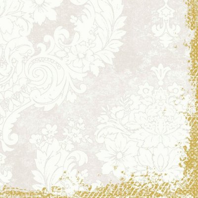 Papírové ubrousky Duni 50 ks 33 cm x 33 cm Royal white - třívrstvé ubrousky na slavnostní svatební tabuli – Zboží Dáma