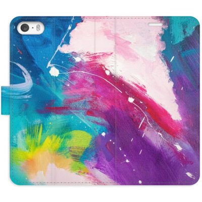 Pouzdro iSaprio Flip s kapsičkami na karty - Abstract Paint 05 Apple iPhone 5 / 5S / SE – Zboží Mobilmania